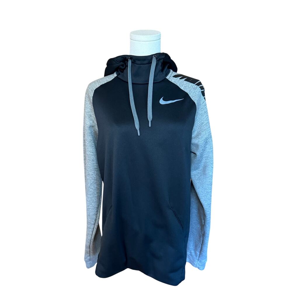 Nike Dri-FIT Hoodie Women’s Small Black Gray Pullover Athletic Sweatshirt